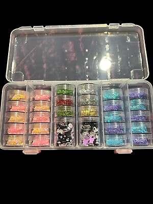 #ad Art Nail Case With 28 Jars $24.99