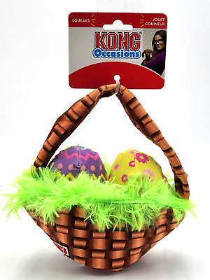 KONG Occasions Easter Basket Squeaky Crinkle Dog Toy $15.89