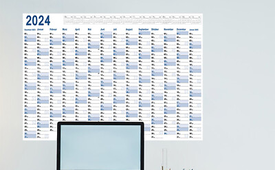 #ad Yearly Wall Calendar 2024 Annual Year Round Large Calendar Full Year Calendar $9.67