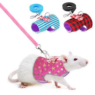 #ad Pet Small Animal Harness With Leash Guinea Pig Ferret Hamster Squirrel Supply $5.89