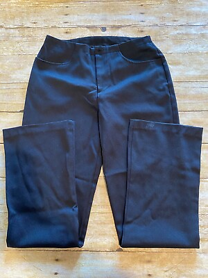 #ad NO TAG Misses Black Flat Front Straight Leg Dress Pants Slacks W28 R10.5 L31 $6.49