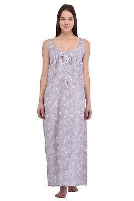 #ad Classic Printed Sleeveless Long Nightdress Cotton Lane GBP 41.95