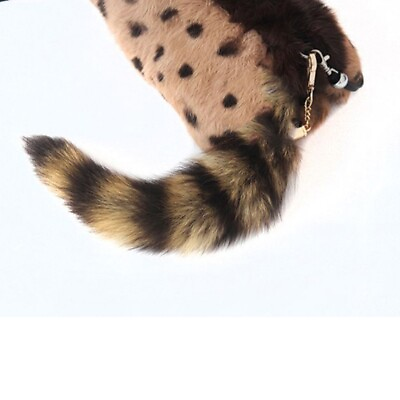 #ad Raccoon Tail Key Ring Tails Chain Keychain Keyring $5.38