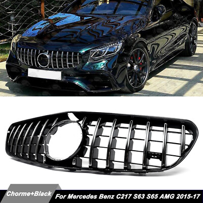 #ad For Mercedes C217 S63 S65 AMG Coupe 2014 2017 ChromeBlack GT Front Grille Grill $359.99