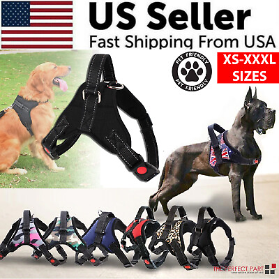 No Pull Dog Pet Harness Adjustable Control Vest Dogs Reflective XS S M Large XXL $11.89