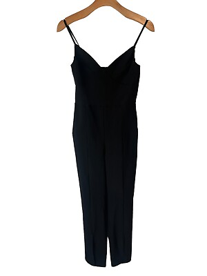 #ad Miss Selfridge By ASOS Jumpsuit Womens Size 6 Black Sleeveless Mock Neck NEW $57.46