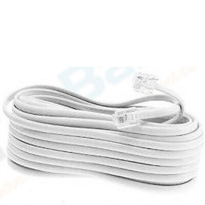 #ad NEW 50 FT FOOT TELEPHONE PHONE EXTENSION CORD CABLE LINE WIRE WHITE RJ11 MODULAR $8.82