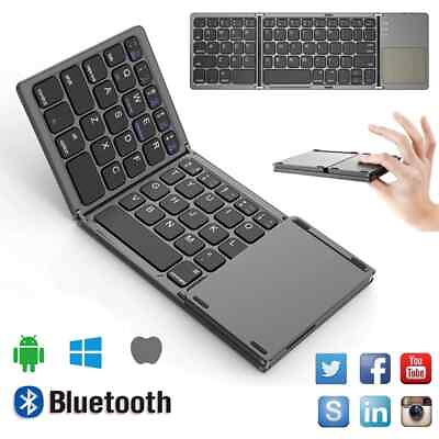 #ad Keyboard Bluetooth Wireless Portable Universal Foldable Keyboard Tablet IPad $23.62