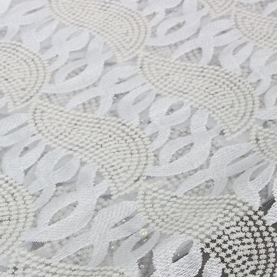 #ad African Tulle Lace Fabric Nigerian French Bridal Embroidery Lace Fabric 5 Yard $51.35