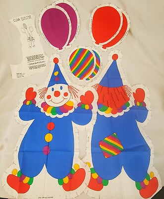 #ad Clown Quiltie vtg circus themed wall hanging fabric panel 1980s nursery to make $15.24