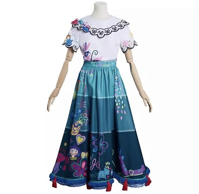 Disney Encanto Mirabel Cosplay Costume Dress Outfits Halloween For Adult Women $65.00