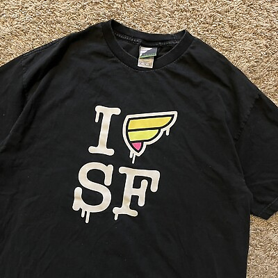 #ad Vintage Y2K Fatlace I Love San Francisco Skate Heart Tee Shirt XL $25.00