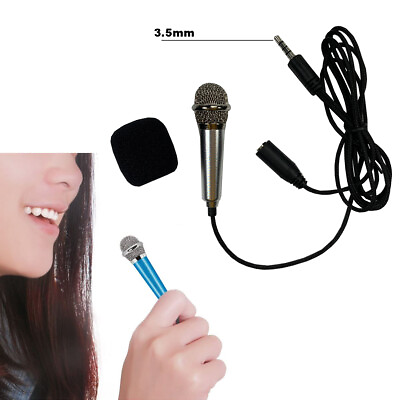 #ad SILVER 3.5mm Mini Microphone Perfect Portable Fits Personal Live and KTV $15.60