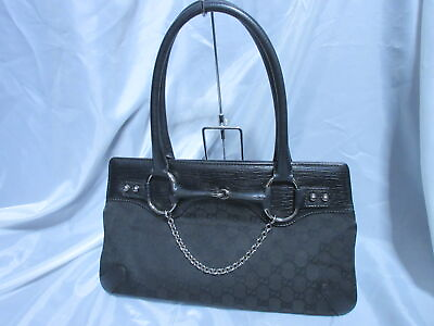#ad GUCCI TOM FORD Model GG Horsebit Canvas Leather Shoulder Bag W 38cm Japan Used $799.99