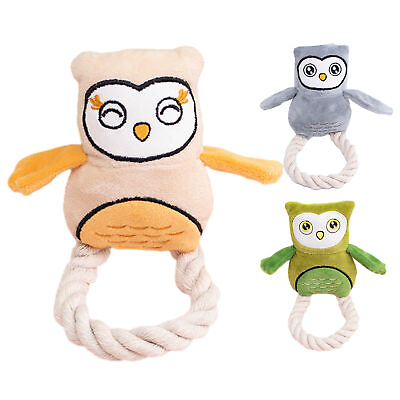 #ad Cotton Rope Owl Plush Dog Cat Toy Squeaky Pet Interactive Toy Puppy Cat Chew Toy $9.01
