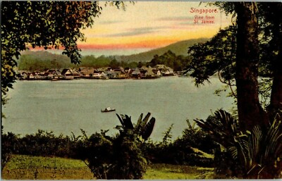 #ad 1910. SINGAPORE VIEW FROM ST. JAMES. POSTCARD TM9 $15.00