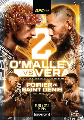 #ad Fight Poster UFC 299 Sugar Sean O#x27; Malley vs Marlon Vera 11X16 Dustin Poirier $14.99