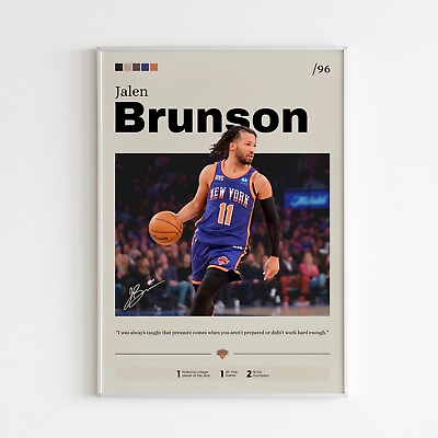 #ad Jalen Brunson poster New York Knicks art Basketball print Brunson Print $62.91