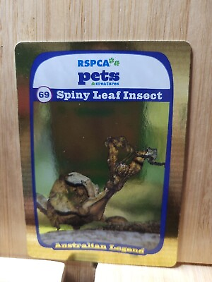#ad RSPCA Pets 🏆 GOLD #69 SPINY LEAF INSECT Trading Card 🏆FREE POST AU $3.50