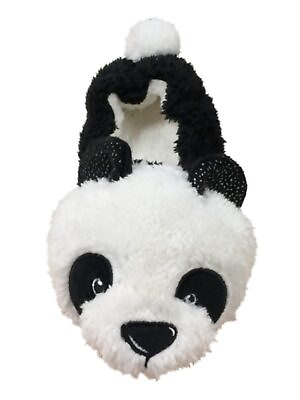 #ad Womens Fuzzy Black amp; White Panda Bear Slippers Animal House Shoes L 9 10 $26.99