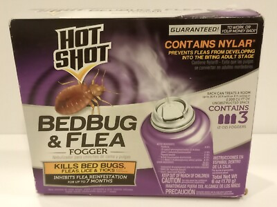 #ad 3 Pack Hot Shot Bedbug and Flea Lice Insects Bug Killer Spray 3 Foggers Each $9.99