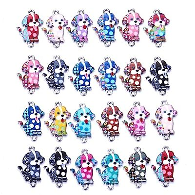#ad #ad 30 Pcs Mixed Color Alloy Cute Dog Charms Jewelry Enamel Pendant Decoration DI... $14.66