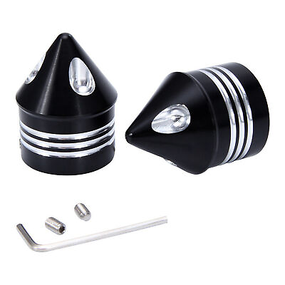 #ad Black Thick Cut Front Wheel Axle Nut Cover Cap Aggressive for Har*ley Davidson $16.98
