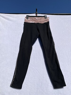 #ad Victoria#x27;s Secret PINK YOGA Women L Black Legging Pants Camo Brown Pink $17.00