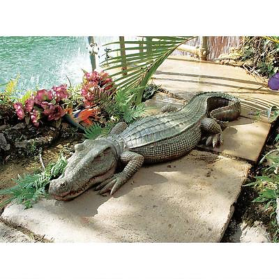 #ad Realistic Swamp Crocodile Florida Gator Alligator Home Lawn Garden Sculpture $177.28