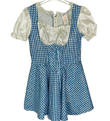 #ad The Wizard of Oz Dorothy Dress Costume Womens L Blue Glitter Polka Dot Rubies $19.95