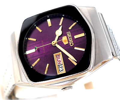#ad Vintage Japan SEIKO 5 Automatic quot;Original Seiko Japan Steel Case quot;Shining Purple $71.00
