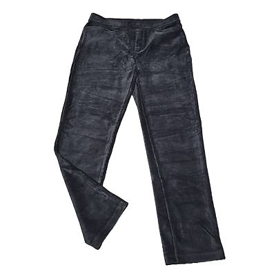 #ad Susan Graver Weekend Pull On Corduroy Pants Medium Sz Black Trendy Bottoms $24.92