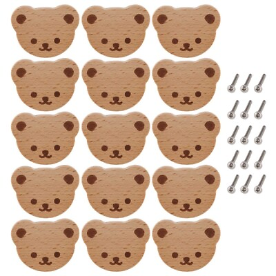 #ad Wooden Cupboard Knobs Bear Drawer Knobs for Kids Dresser DrawersKitchen A1G3 $28.99