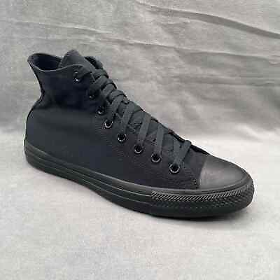 #ad Converse CTAS Mens Triple Black High Top Canvas Sneakers Sz 10.5 Shoes $49.00