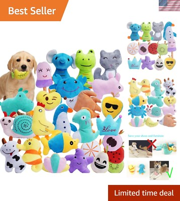 #ad Colorful 26 Piece Dog Toy Assortment with Squeakers Boredom Relief Solution $38.99