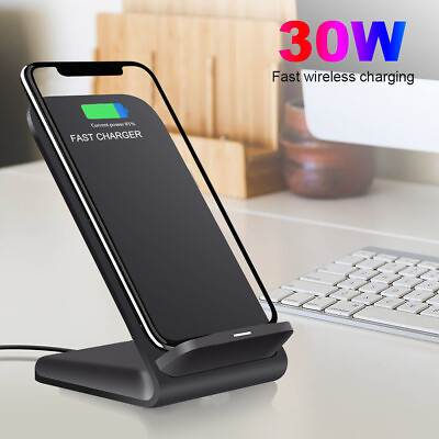 #ad 30W Wireless Fast Charger Stand For Apple iPhone 15 14 Pro Max Samsung S24 Ultra $15.98
