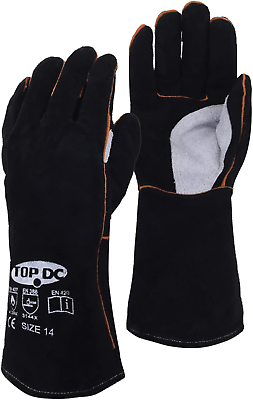 #ad Leather Forge MIG Welding Gloves Heat Fire Resistant Welders Gloves 14” $20.99