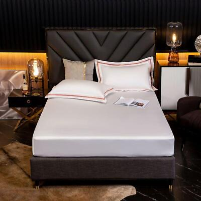 #ad Egyptian Cotton Fitted Bed Sheet Mattress Cover Bed Cover Elastic Band Sheets $168.11