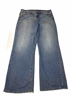 #ad Vintage Lucky Brand Jeans Mens 36 Blue Denim Distressed Gene Montesano Retro* $19.95
