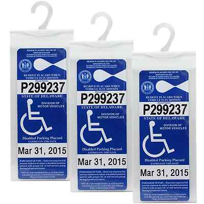 #ad 3 x Handicap Placard Holder Disabled Parking Permit Protector Mirror Tag Sleeve $4.49