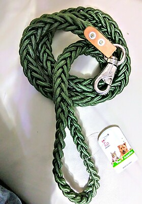 #ad 58quot;long heavy duty braided pet tie down walking rope 4quot;thick circumference.Green $7.99