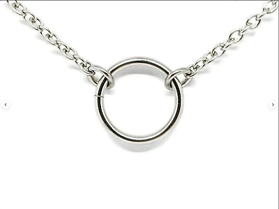 #ad Discreet submissive day collar BDSM Stainless Steel O Ring Necklace round circle AU $25.00