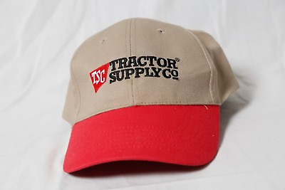 #ad TSC Tractor Supply Company Strapback Hat Cap Tan Red Bill $6.71