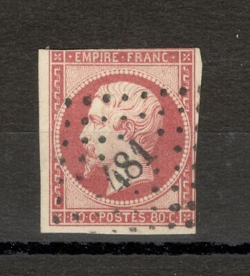 #ad FRANCE USED STAMP 80 c Mi.No. 16 a 1853. $9.56
