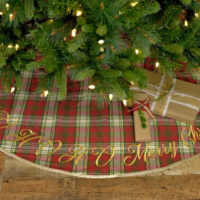 #ad HO HO Holiday Farmhouse 48quot; Tree Skirt Round Merry Christmas Decor VHC Brands $21.34