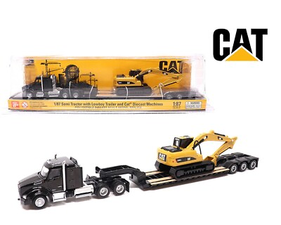#ad CAT 1:87 Kenworth T880s SBFS 40in Sleeper Tandem Tractor with Lowboy 84420 $21.99