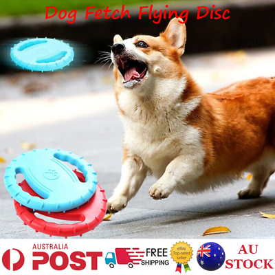 #ad 20CM Dog Puppy Fetch Training Rubber Flying Disc Toy Frisbee TPR AU $22.99