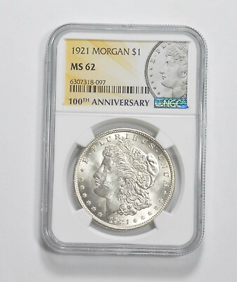 #ad 1921 MS62 100th Anniv 2021 Special Label Morgan Silver Dollar NGC $59.95