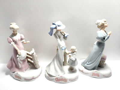 #ad Vintage Victorian Porcelain Figurines Fabrizio 1989 Faith Hope Charity 3 SET $15.00