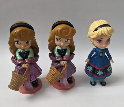 #ad Disney Princess Figures Dress Mini 3quot; Posable Doll LOT $24.99